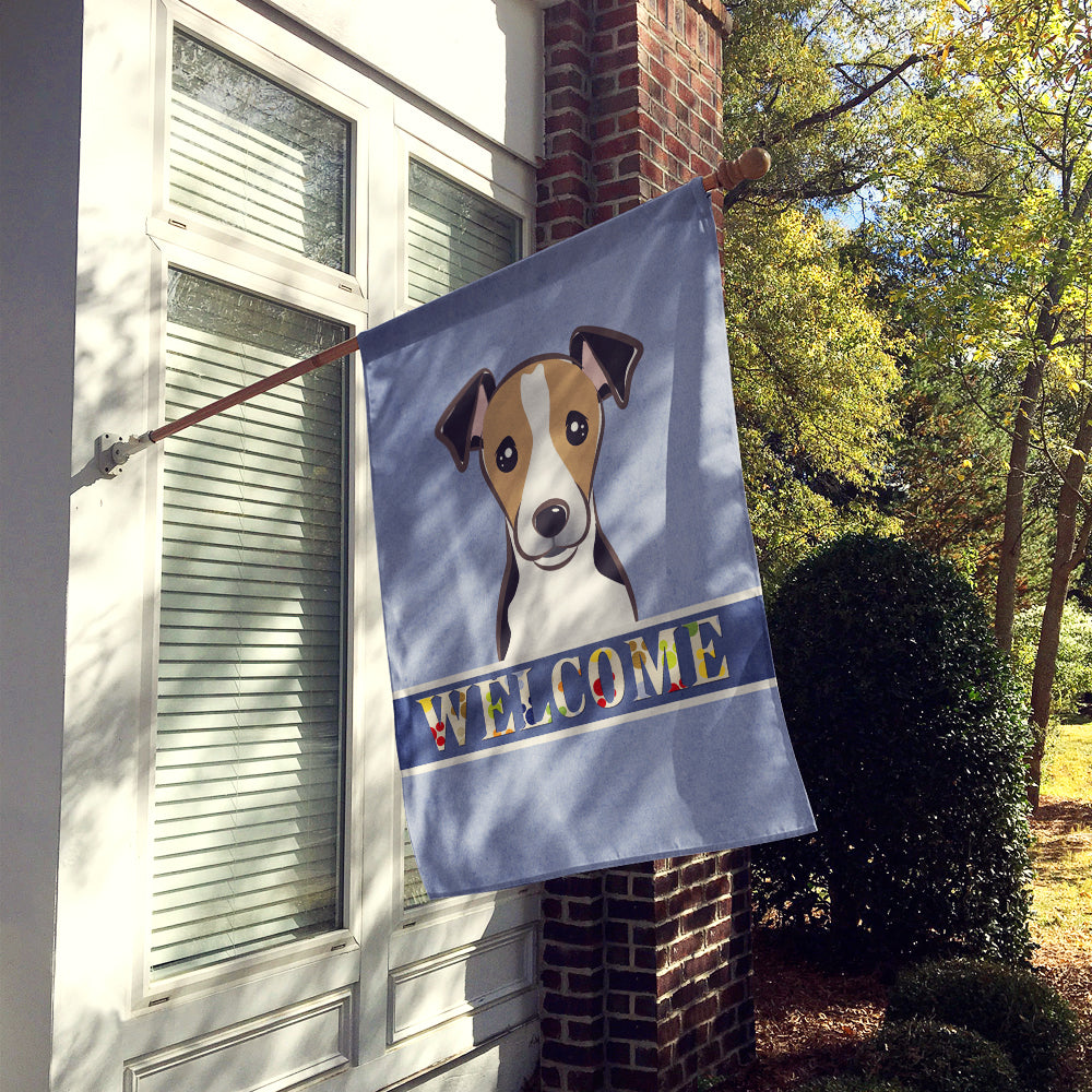 Jack Russell Terrier Welcome Flag Canvas House Size BB1447CHF
