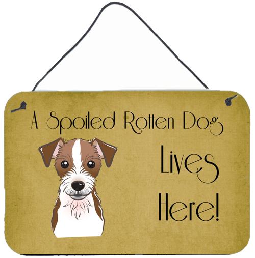 Jack Russell Terrier Spoiled Dog Lives Here Wall or Door Hanging Prints BB1450DS812 by Caroline's Treasures