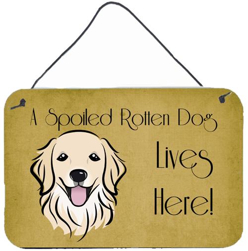 Golden Retriever Spoiled Dog Lives Here Wall or Door Hanging Prints BB1453DS812 by Caroline's Treasures