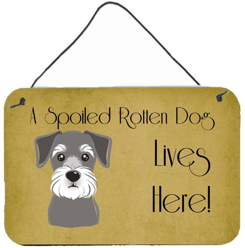 Schnauzer Spoiled Dog Lives Here Wall or Door Hanging Prints BB1454DS812 by Caroline's Treasures