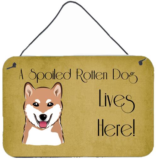 Shiba Inu Spoiled Dog Lives Here Wall or Door Hanging Prints BB1473DS812 by Caroline's Treasures