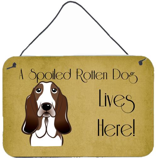 Basset Hound Spoiled Dog Lives Here Wall or Door Hanging Prints BB1491DS812 by Caroline's Treasures