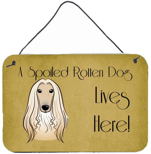 Afghan Hound Spoiled Dog Lives Here Wall or Door Hanging Prints BB1492DS812 by Caroline's Treasures