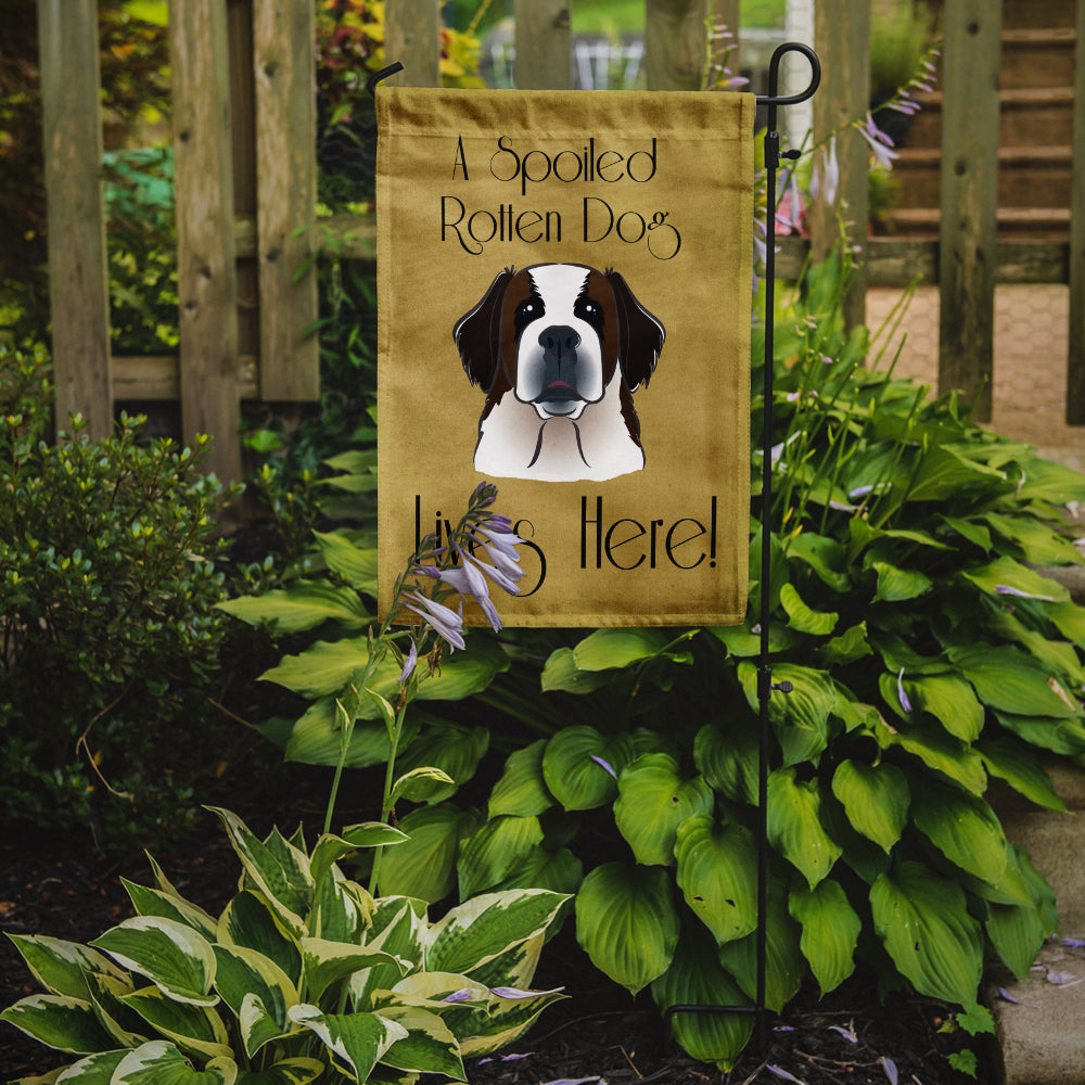 Saint Bernard Spoiled Dog Lives Here Flag Garden Size BB1494GF.