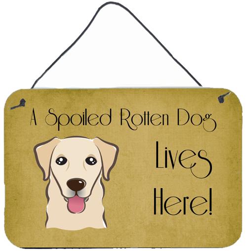 Golden Retriever Spoiled Dog Lives Here Wall or Door Hanging Prints BB1500DS812 by Caroline's Treasures