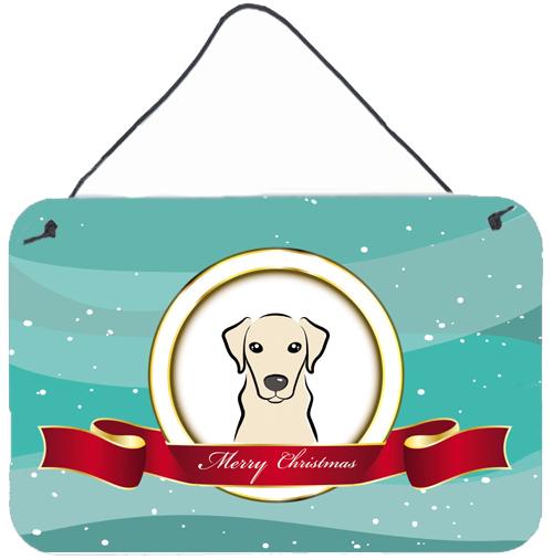 Yellow Labrador Merry Christmas Wall or Door Hanging Prints BB1532DS812 by Caroline's Treasures