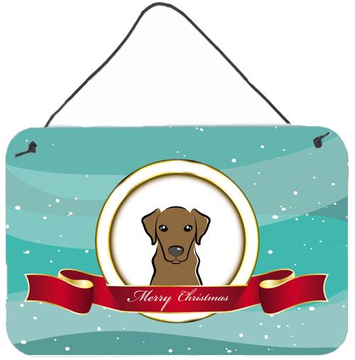 Chocolate Labrador Merry Christmas Wall or Door Hanging Prints BB1544DS812 by Caroline's Treasures
