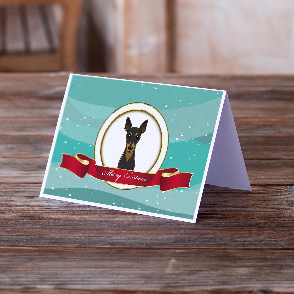 Buy this Min Pin Merry Christmas Greeting Cards and Envelopes Pack of 8