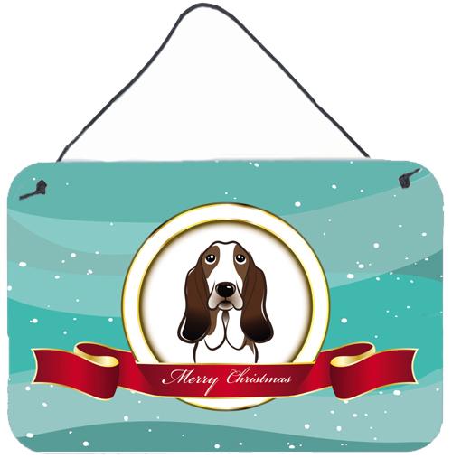 Basset Hound Merry Christmas Wall or Door Hanging Prints BB1553DS812 by Caroline's Treasures
