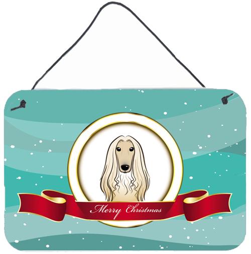 Afghan Hound Merry Christmas Wall or Door Hanging Prints BB1554DS812 by Caroline's Treasures
