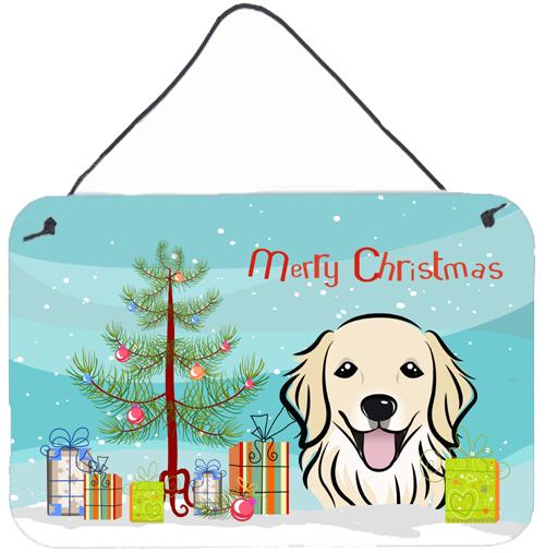 Christmas Tree and Golden Retriever Wall or Door Hanging Prints BB1577DS812 by Caroline's Treasures