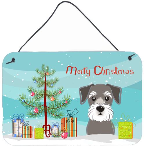 Christmas Tree and Schnauzer Wall or Door Hanging Prints BB1578DS812 by Caroline's Treasures
