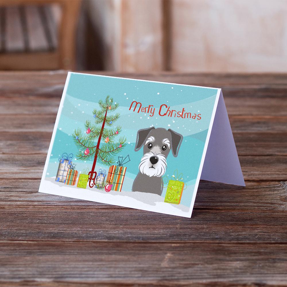 Buy this Christmas Tree and Schnauzer Greeting Cards and Envelopes Pack of 8