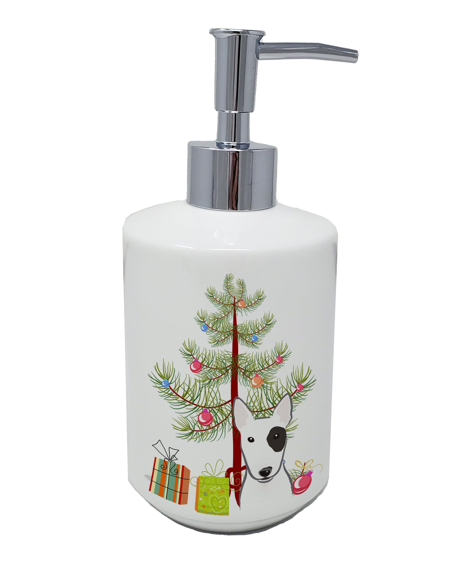 Buy this Christmas Tree and Bull Terrier Ceramic Soap Dispenser