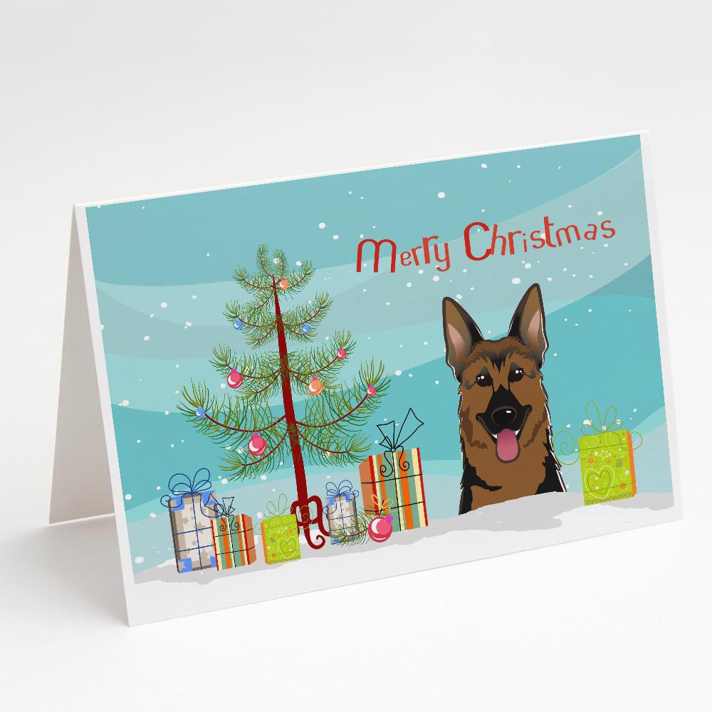 Buy this Christmas Tree and German Shepherd Greeting Cards and Envelopes Pack of 8