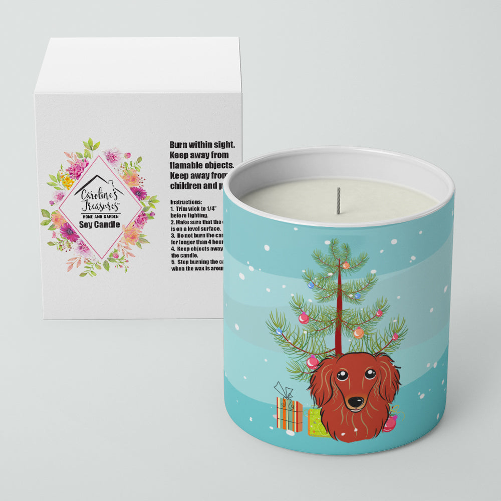 Buy this Christmas Tree and Longhair Red Dachshund 10 oz Decorative Soy Candle