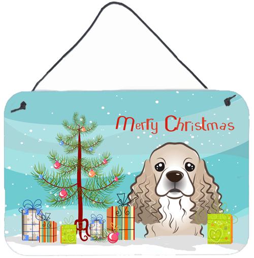 Christmas Tree and Cocker Spaniel Wall or Door Hanging Prints BB1588DS812 by Caroline's Treasures