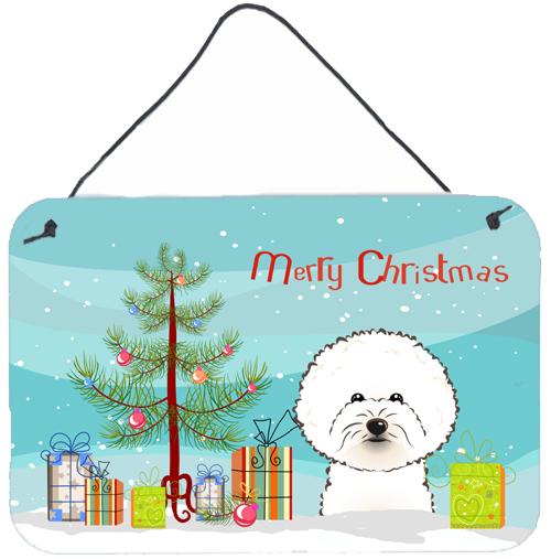 Christmas Tree and Bichon Frise Wall or Door Hanging Prints by Caroline's Treasures