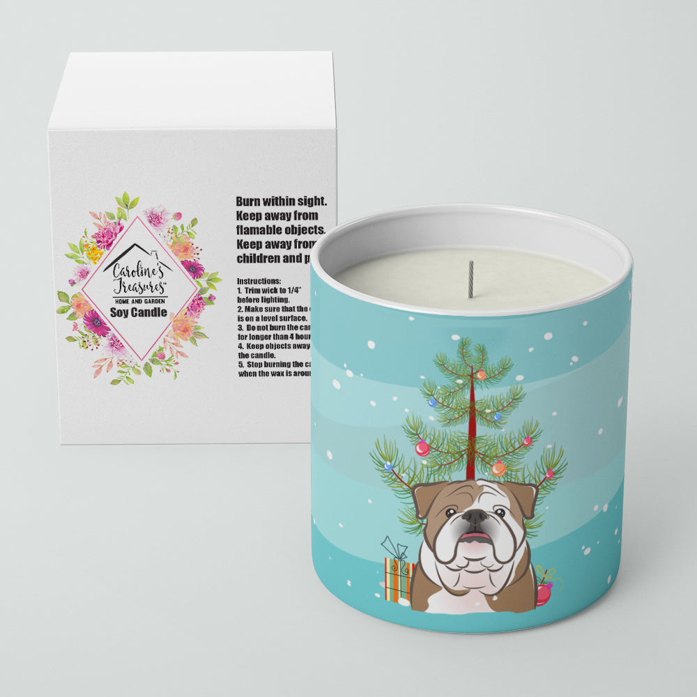 Buy this Christmas Tree and English Bulldog  10 oz Decorative Soy Candle