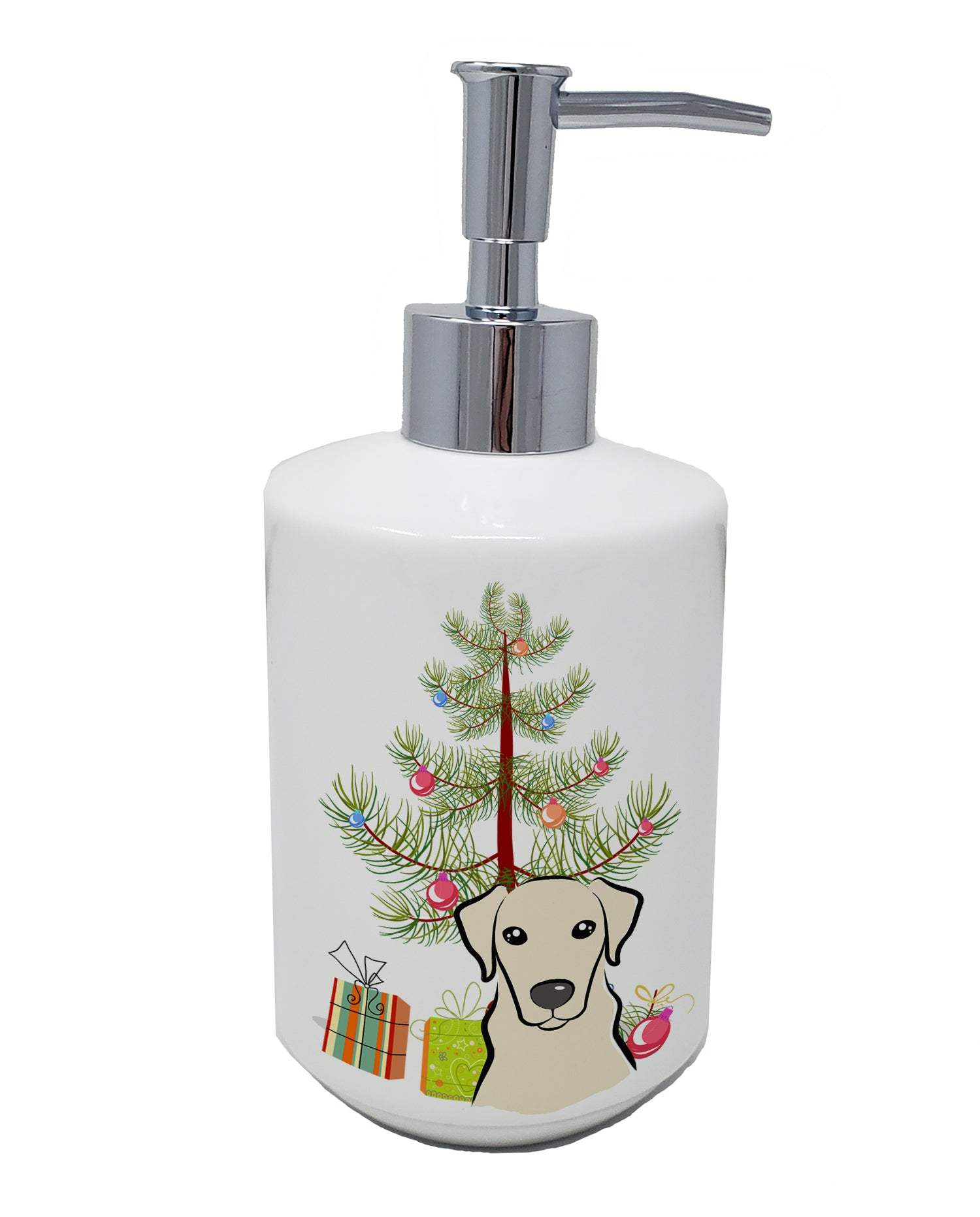 Buy this Christmas Tree and Yellow Labrador Ceramic Soap Dispenser