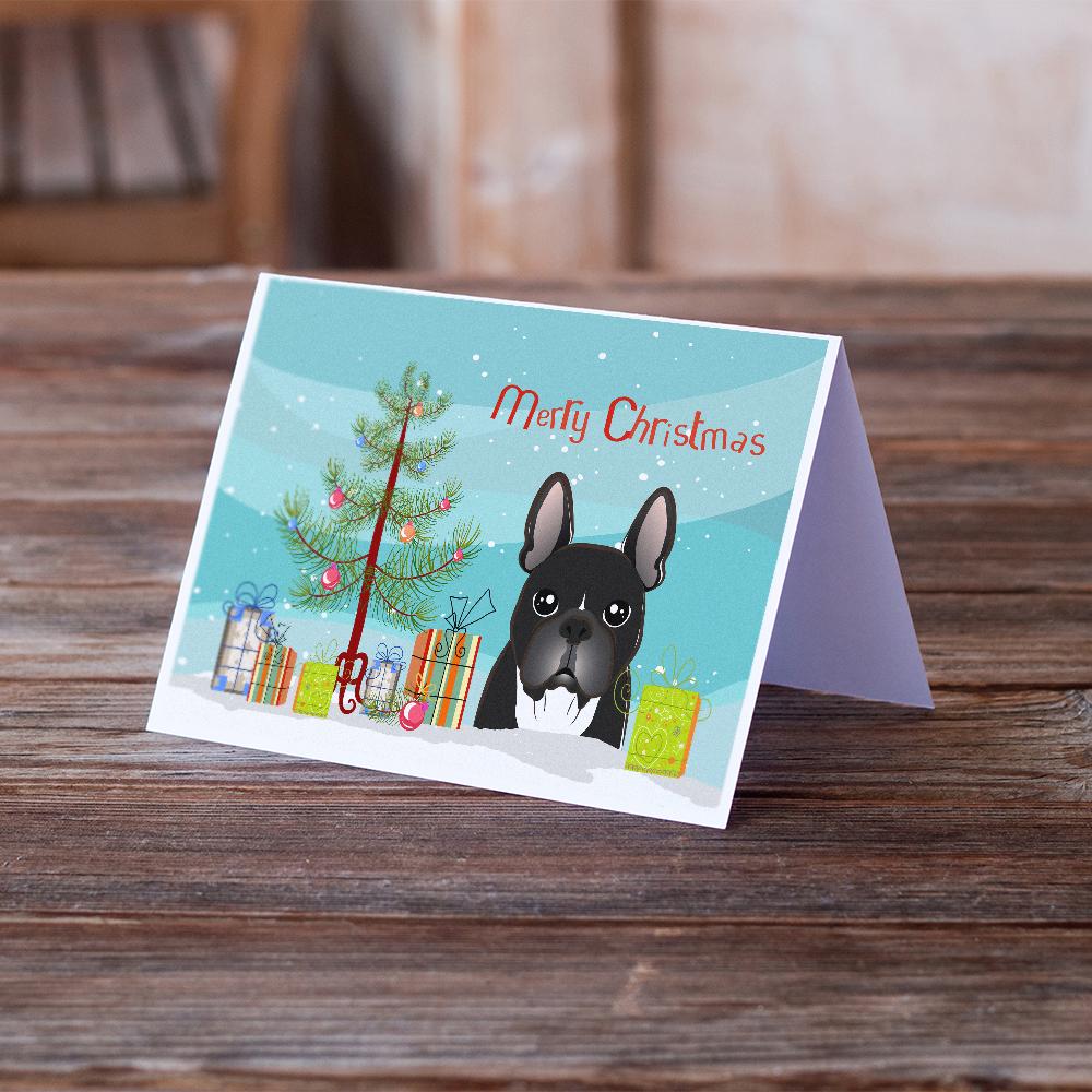Buy this Christmas Tree and French Bulldog Greeting Cards and Envelopes Pack of 8