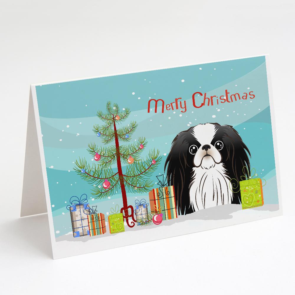 Buy this Christmas Tree and Japanese Chin Greeting Cards and Envelopes Pack of 8