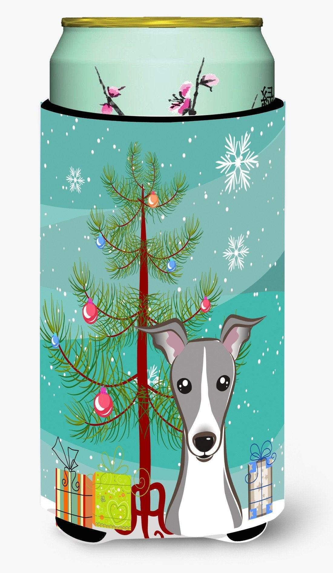Christmas Tree and Italian Greyhound Tall Boy Beverage Insulator Hugger BB1608TBC by Caroline's Treasures