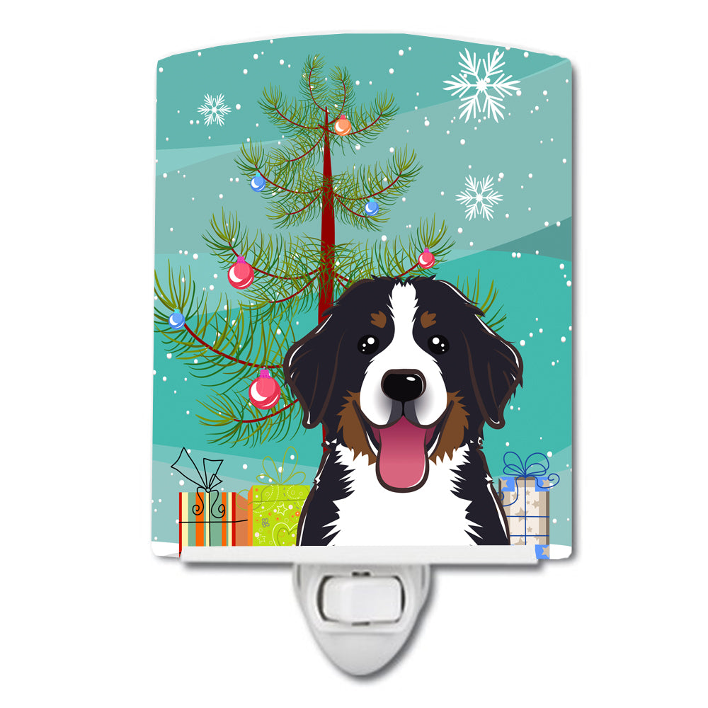 Christmas Tree and Bernese Mountain Dog Ceramic Night Light BB1609CNL - the-store.com