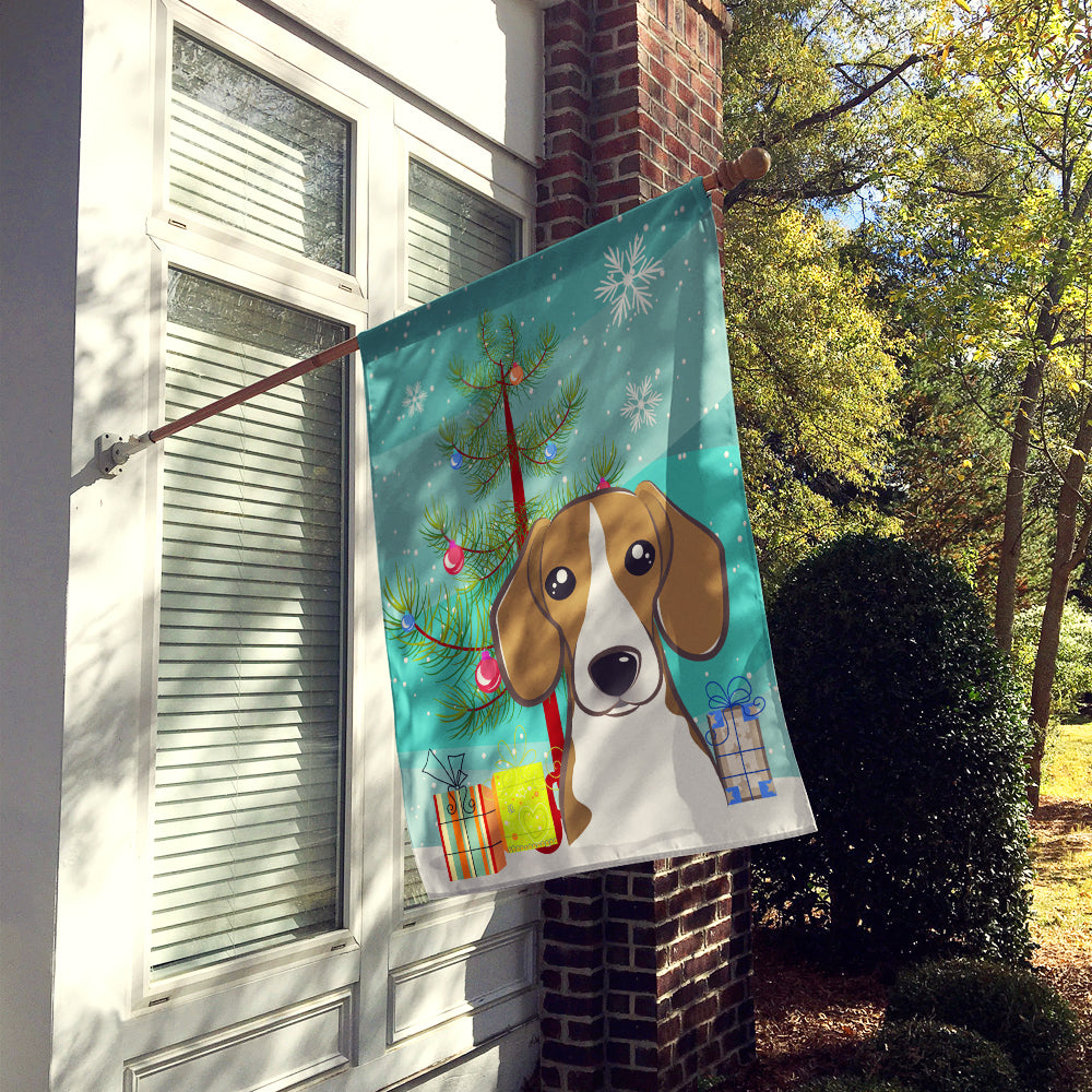 Christmas Tree and Beagle Flag Canvas House Size BB1611CHF