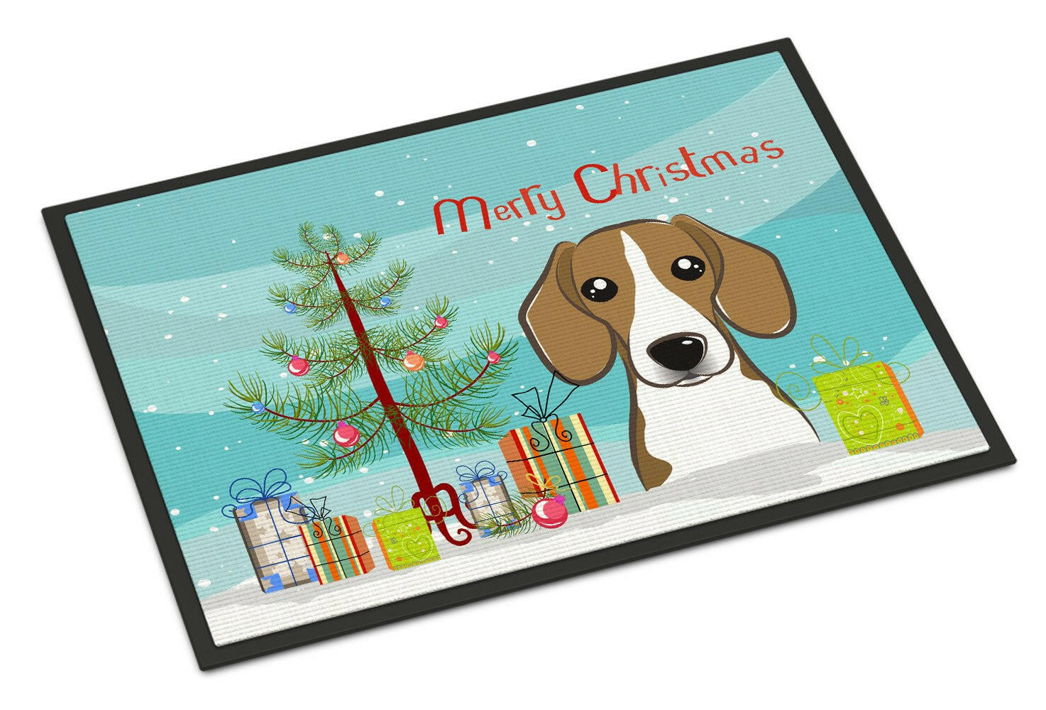 Christmas Tree and Beagle Indoor or Outdoor Mat 18x27 BB1611MAT - the-store.com
