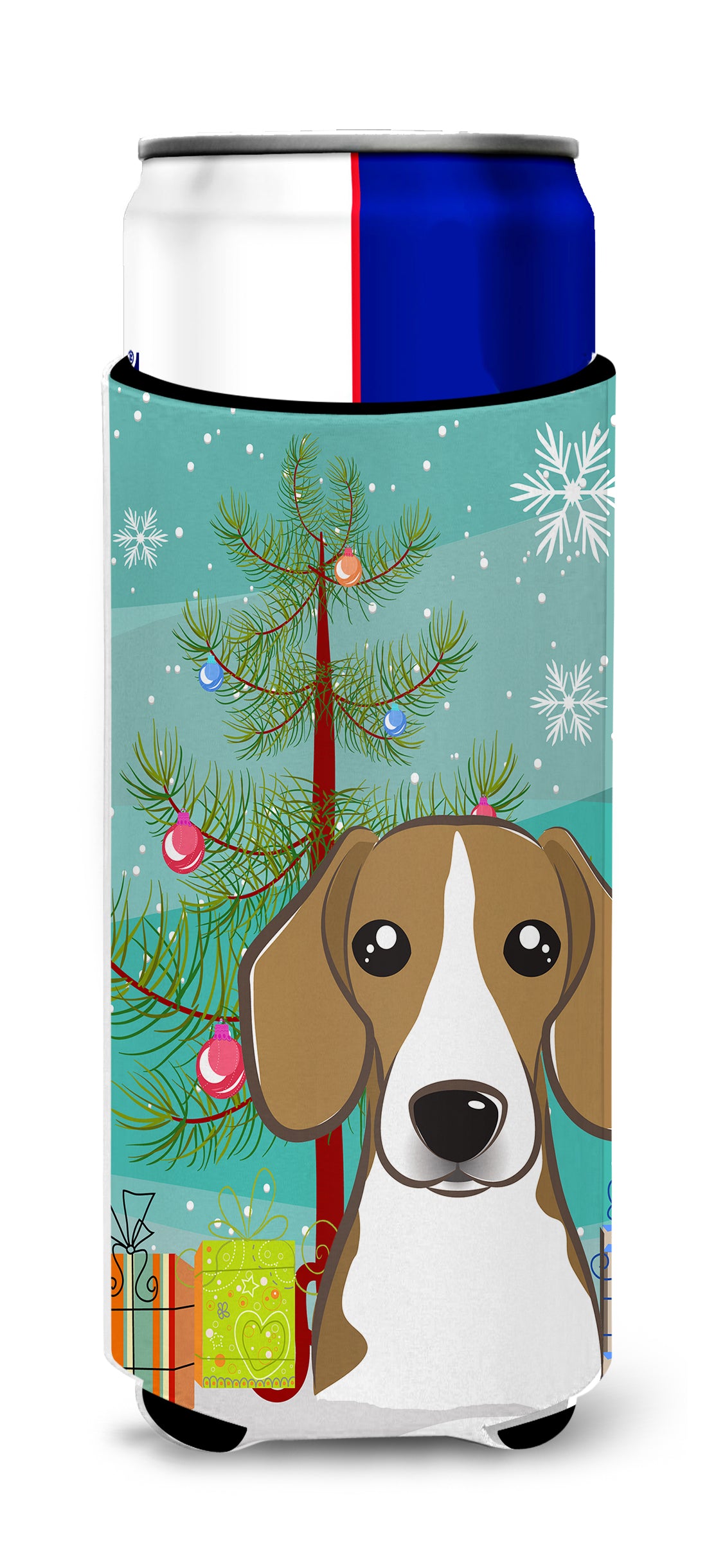 Christmas Tree and Beagle Ultra Beverage Insulators for slim cans BB1611MUK  the-store.com.