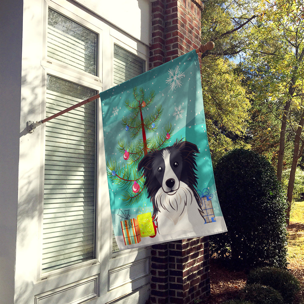 Christmas Tree and Border Collie Flag Canvas House Size BB1613CHF