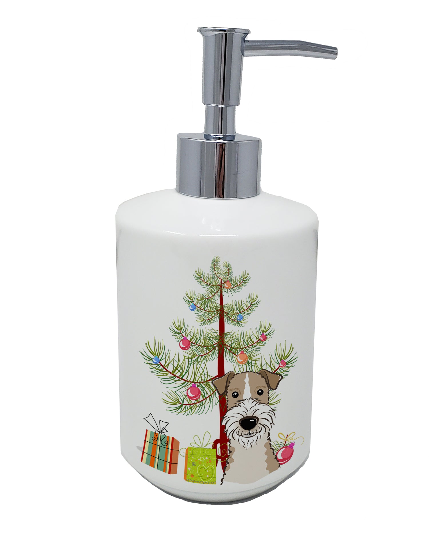 Buy this Christmas Tree and Wire Haired Fox Terrier Ceramic Soap Dispenser