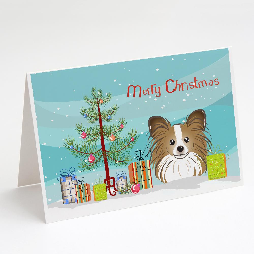 Buy this Christmas Tree and Papillon Greeting Cards and Envelopes Pack of 8