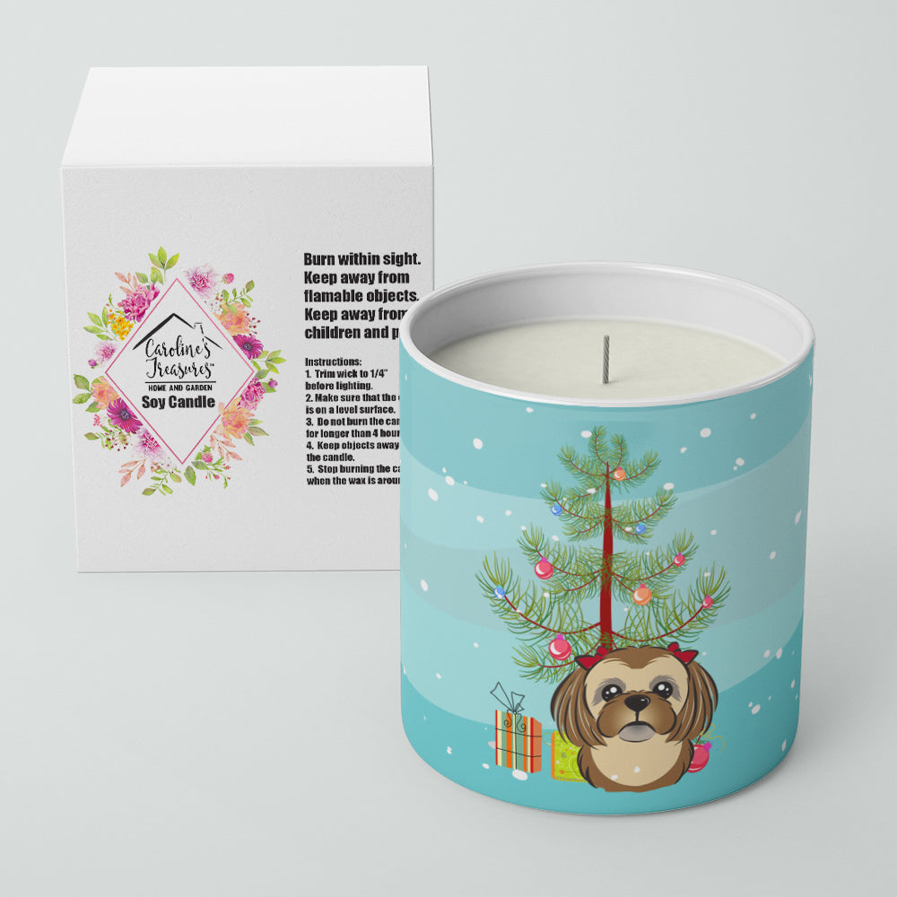 Buy this Christmas Tree and Chocolate Brown Shih Tzu 10 oz Decorative Soy Candle