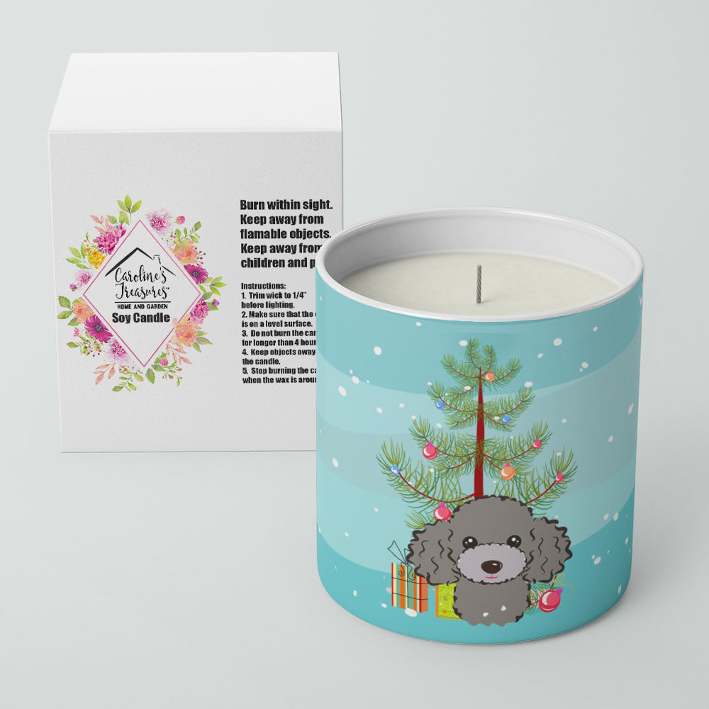Buy this Christmas Tree and Silver Gray Poodle 10 oz Decorative Soy Candle