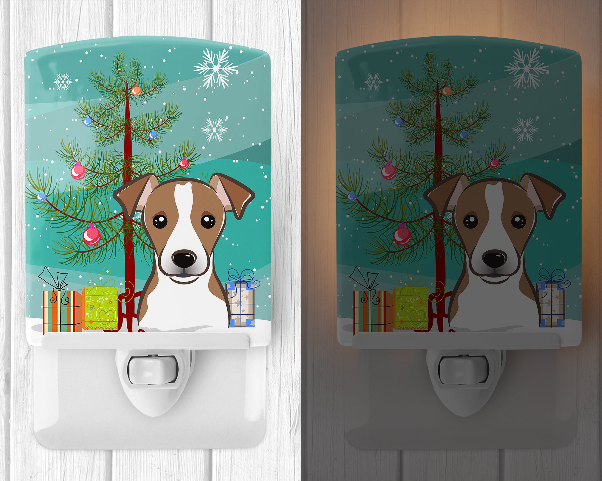 Christmas Tree and Jack Russell Terrier Ceramic Night Light BB1632CNL - the-store.com