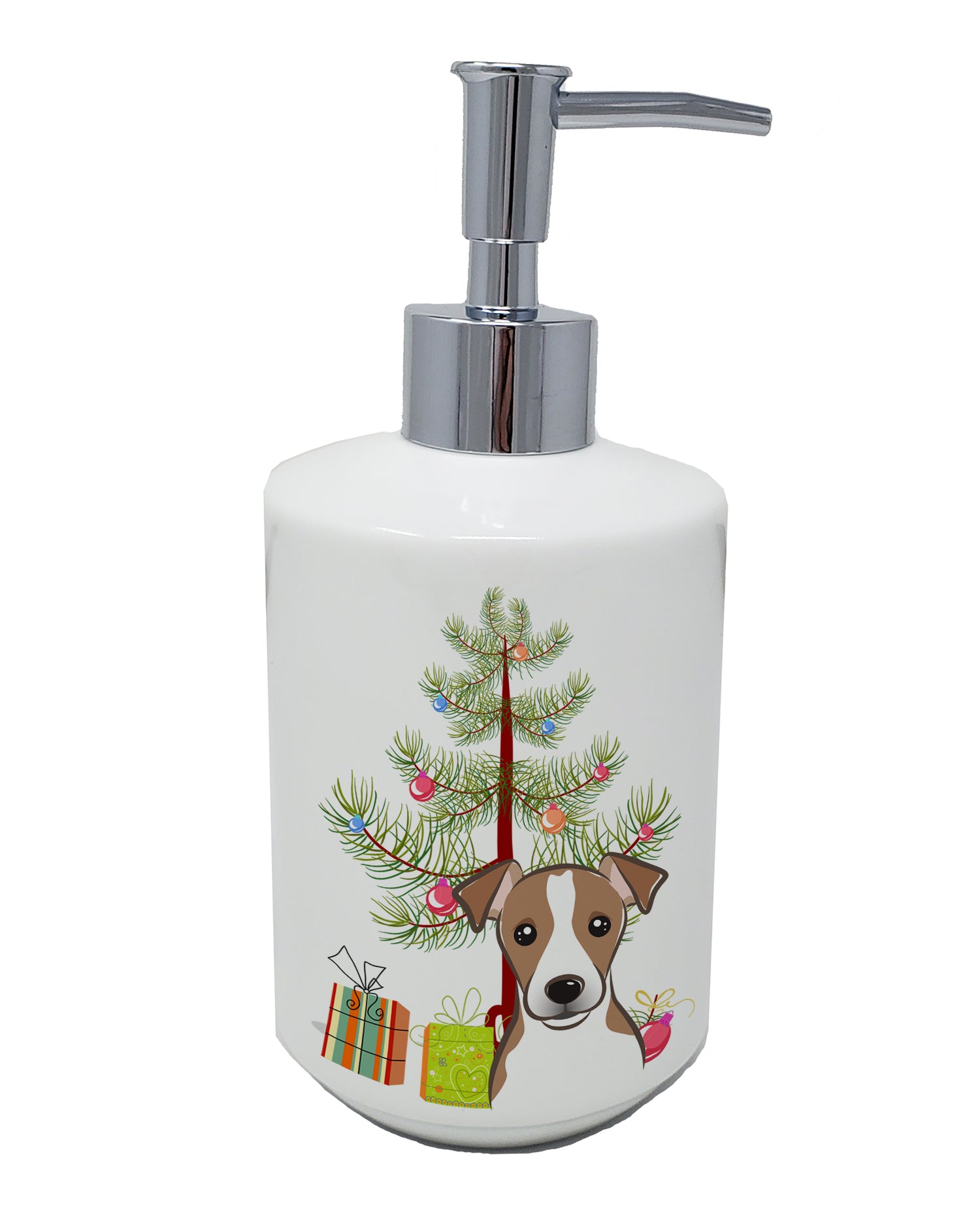 Buy this Christmas Tree and Jack Russell Terrier Ceramic Soap Dispenser