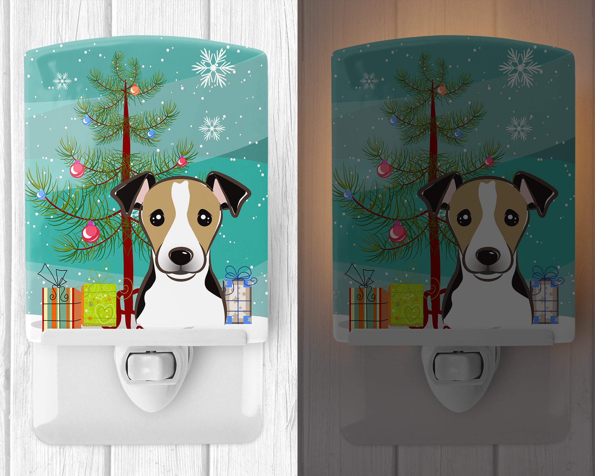 Christmas Tree and Jack Russell Terrier Ceramic Night Light BB1633CNL - the-store.com