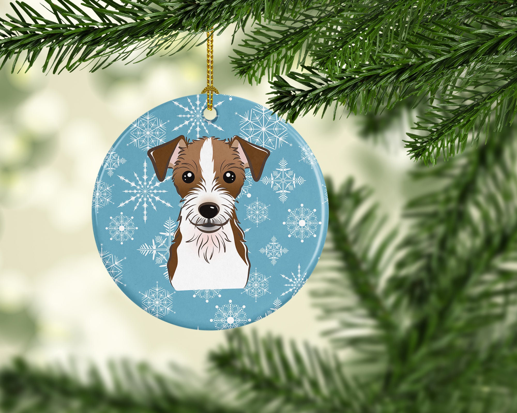 Snowflake Jack Russell Terrier Ceramic Ornament BB1636CO1 - the-store.com