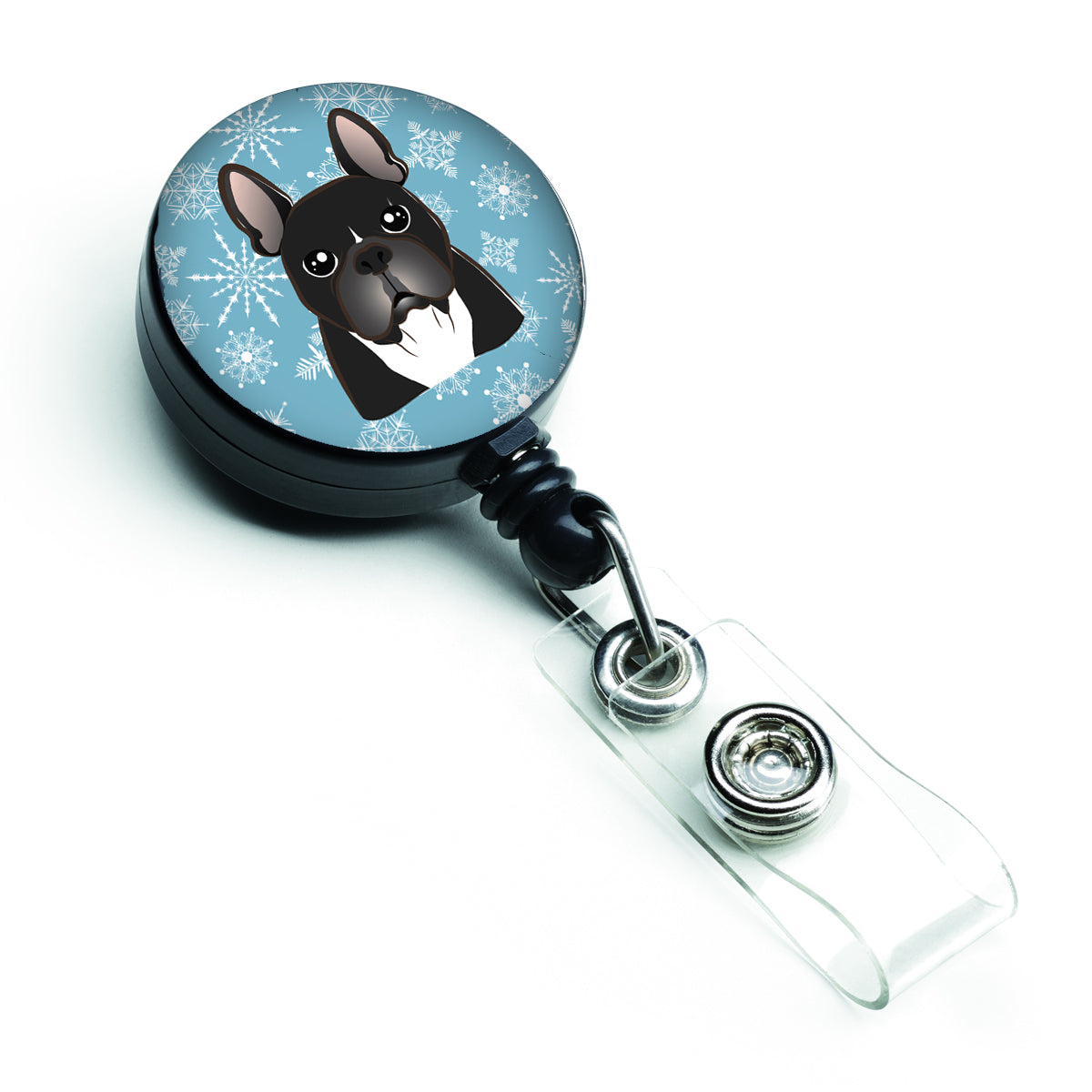 Snowflake French Bulldog Retractable Badge Reel BB1661BR.