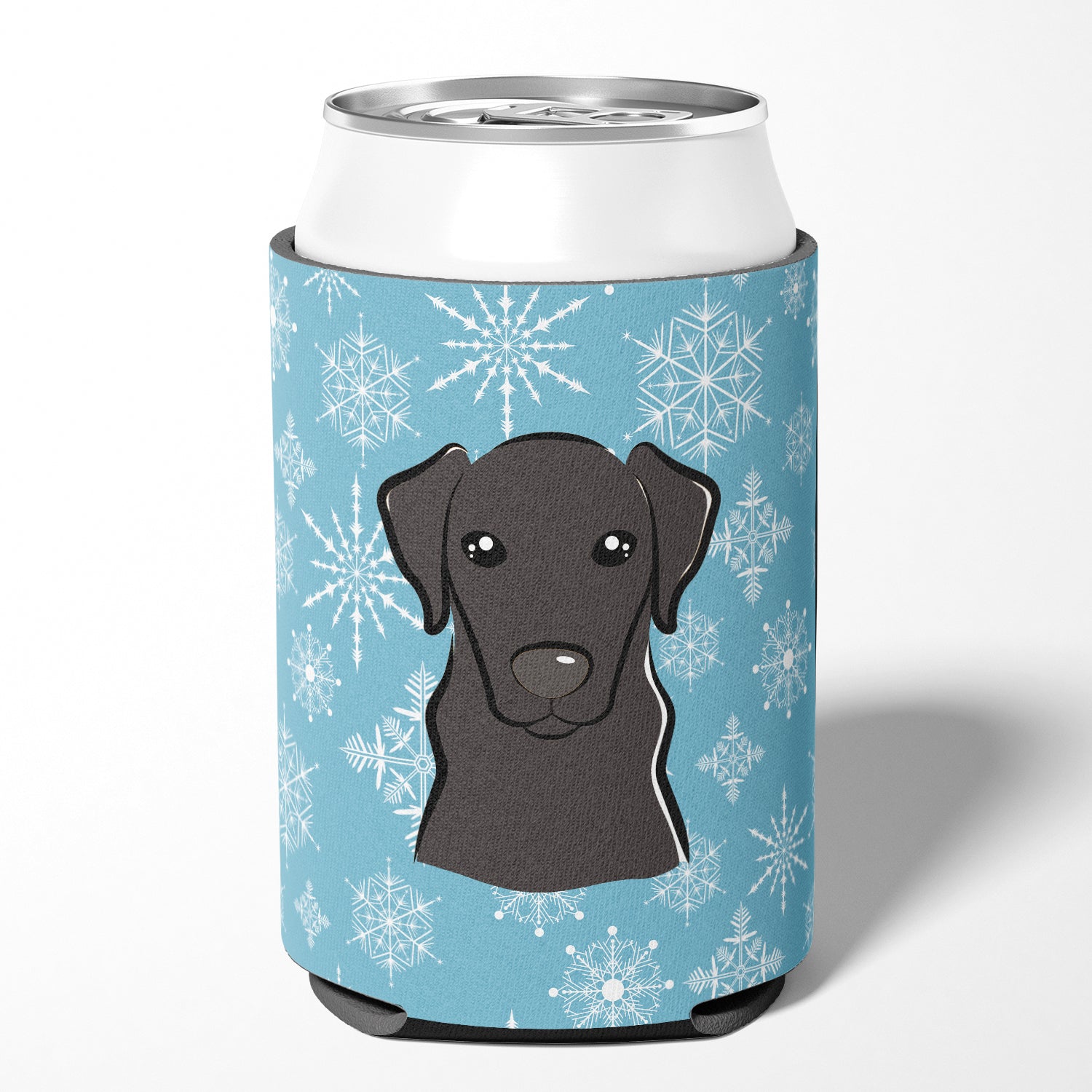 Snowflake Black Labrador Can or Bottle Hugger BB1669CC.