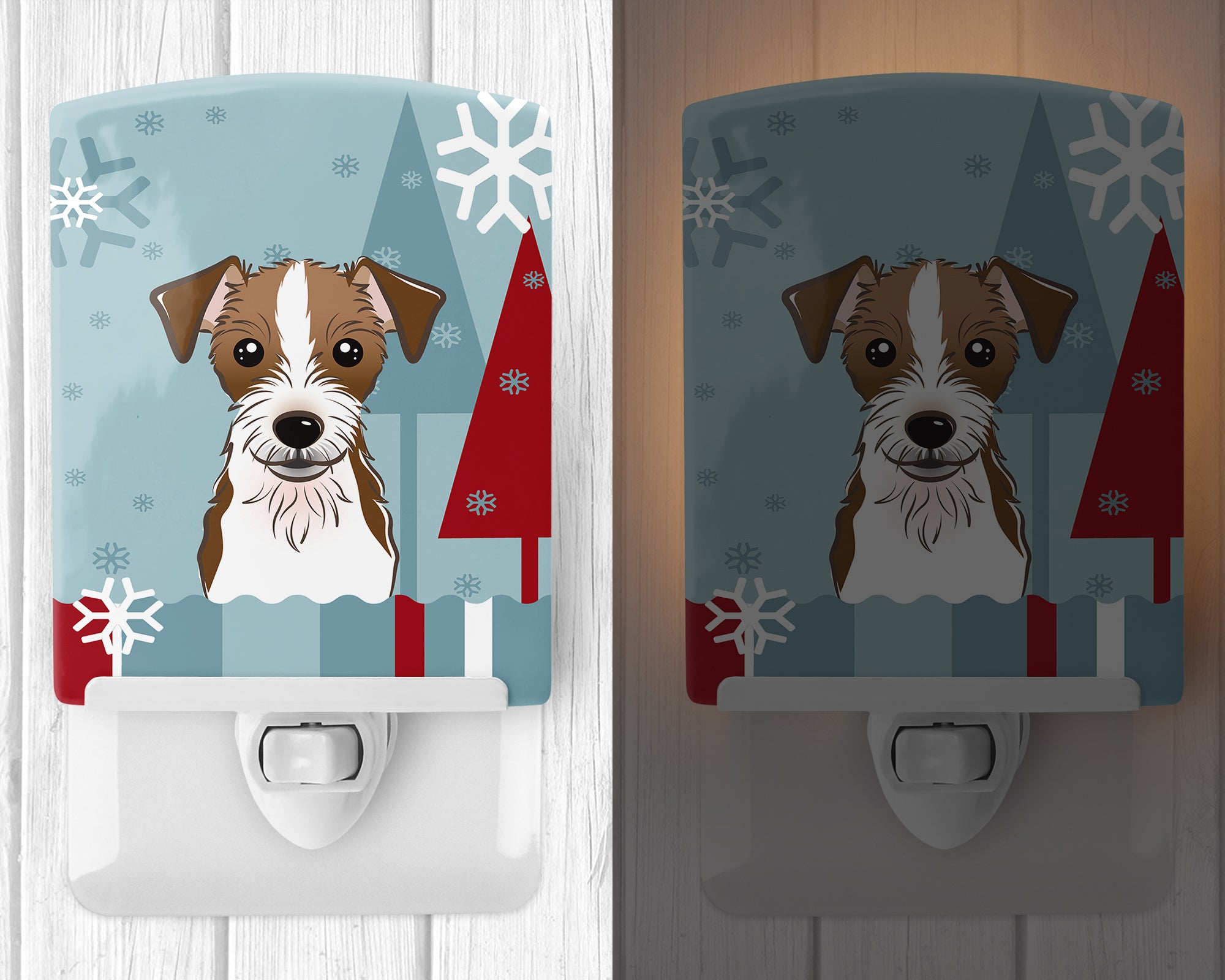 Winter Holiday Jack Russell Terrier Ceramic Night Light BB1698CNL - the-store.com