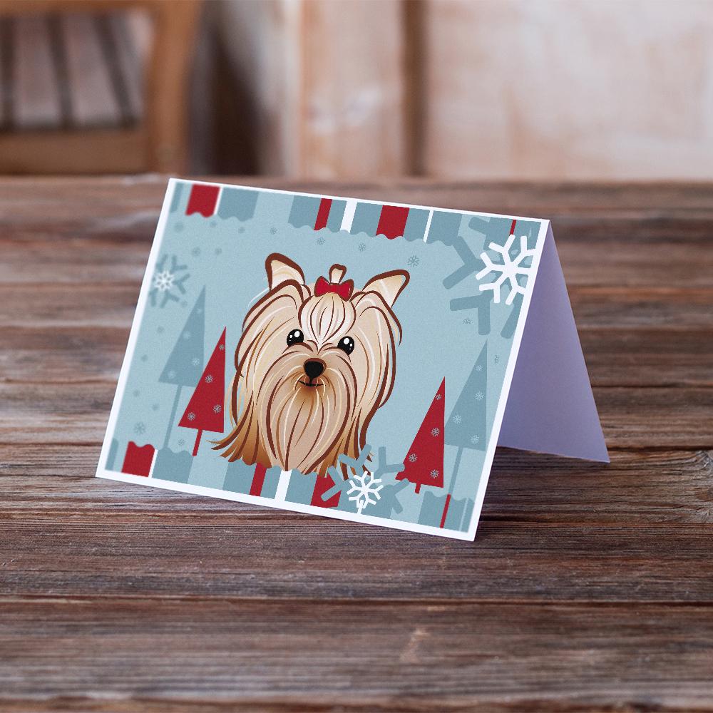 Buy this Winter Holiday Yorkie Yorkishire Terrier Greeting Cards and Envelopes Pack of 8