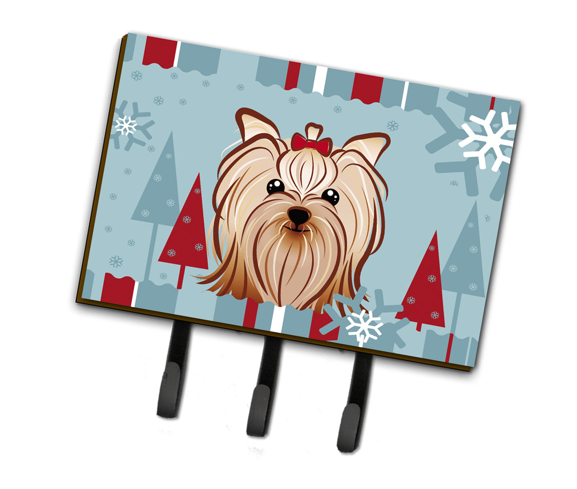 Winter Holiday Yorkie Yorkshire Terrier Leash or Key Holder BB1700TH68