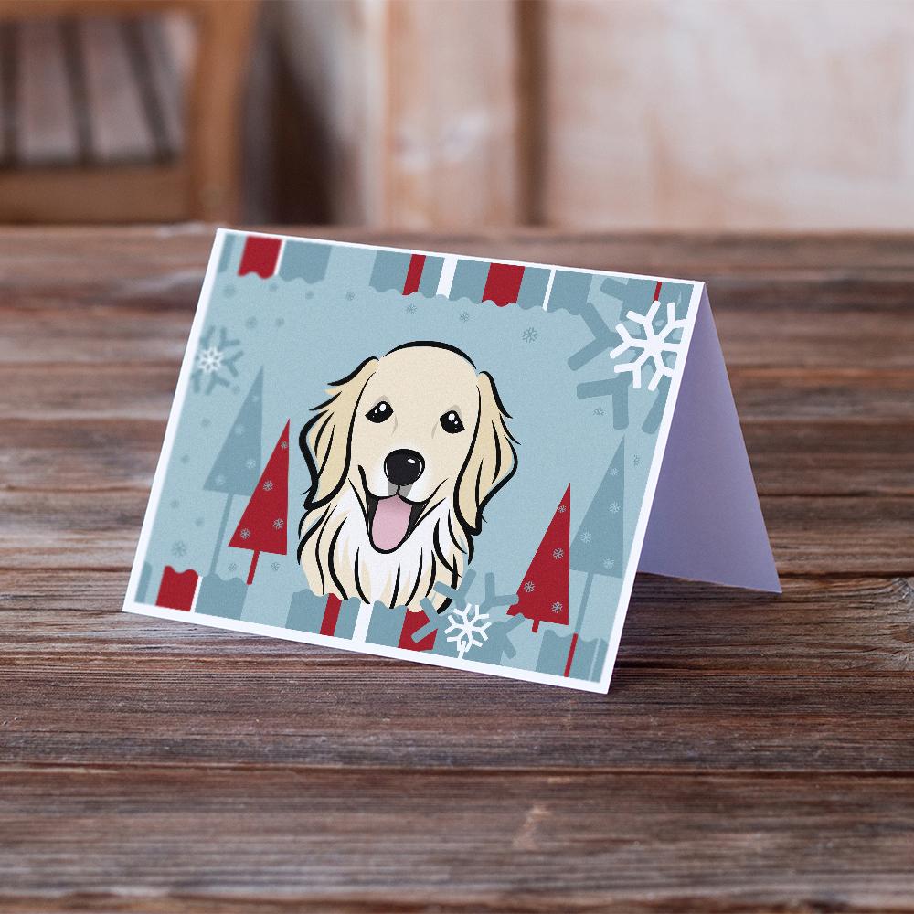 Buy this Winter Holiday Golden Retriever Greeting Cards and Envelopes Pack of 8