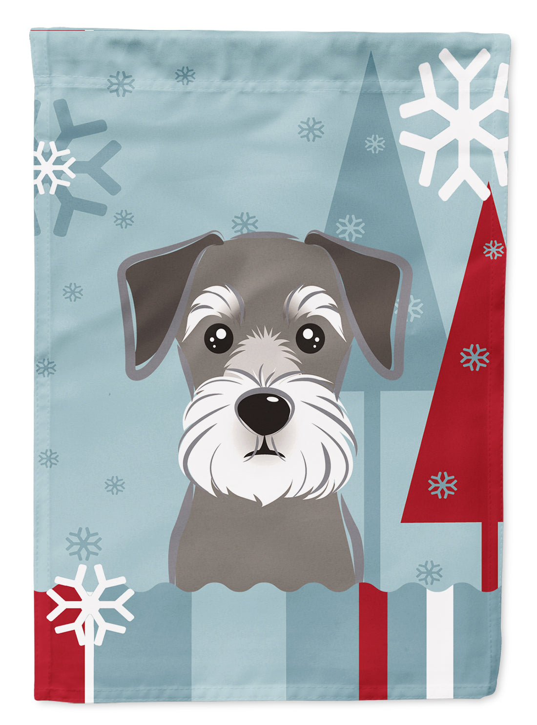 Winter Holiday Schnauzer Flag Canvas House Size BB1702CHF