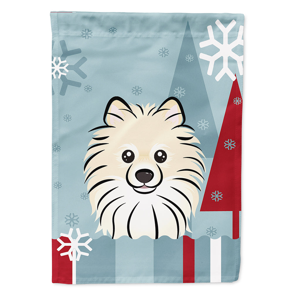 Winter Holiday Pomeranian Flag Canvas House Size BB1703CHF