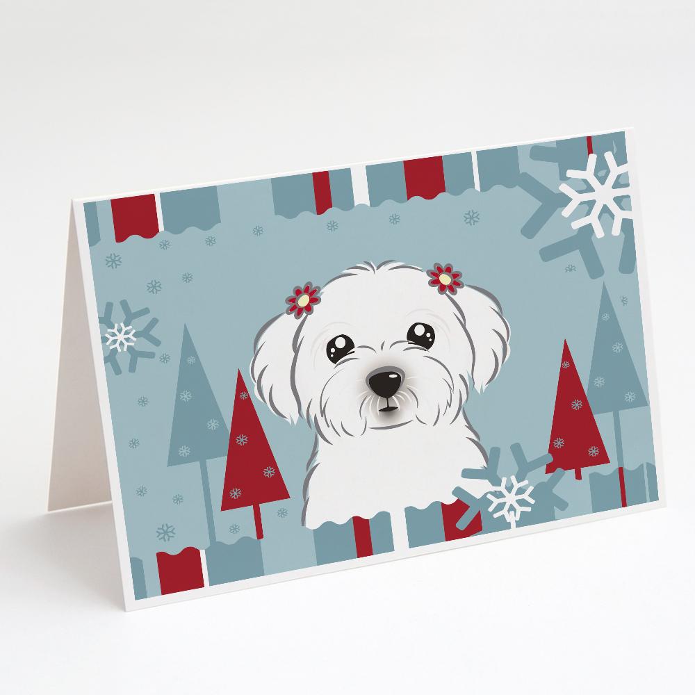 Buy this Winter Holiday Maltese Greeting Cards and Envelopes Pack of 8