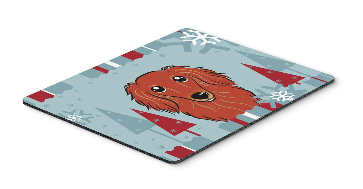 Winter Holiday Longhair Red Dachshund Mouse Pad, Hot Pad or Trivet BB1710MP by Caroline&#39;s Treasures